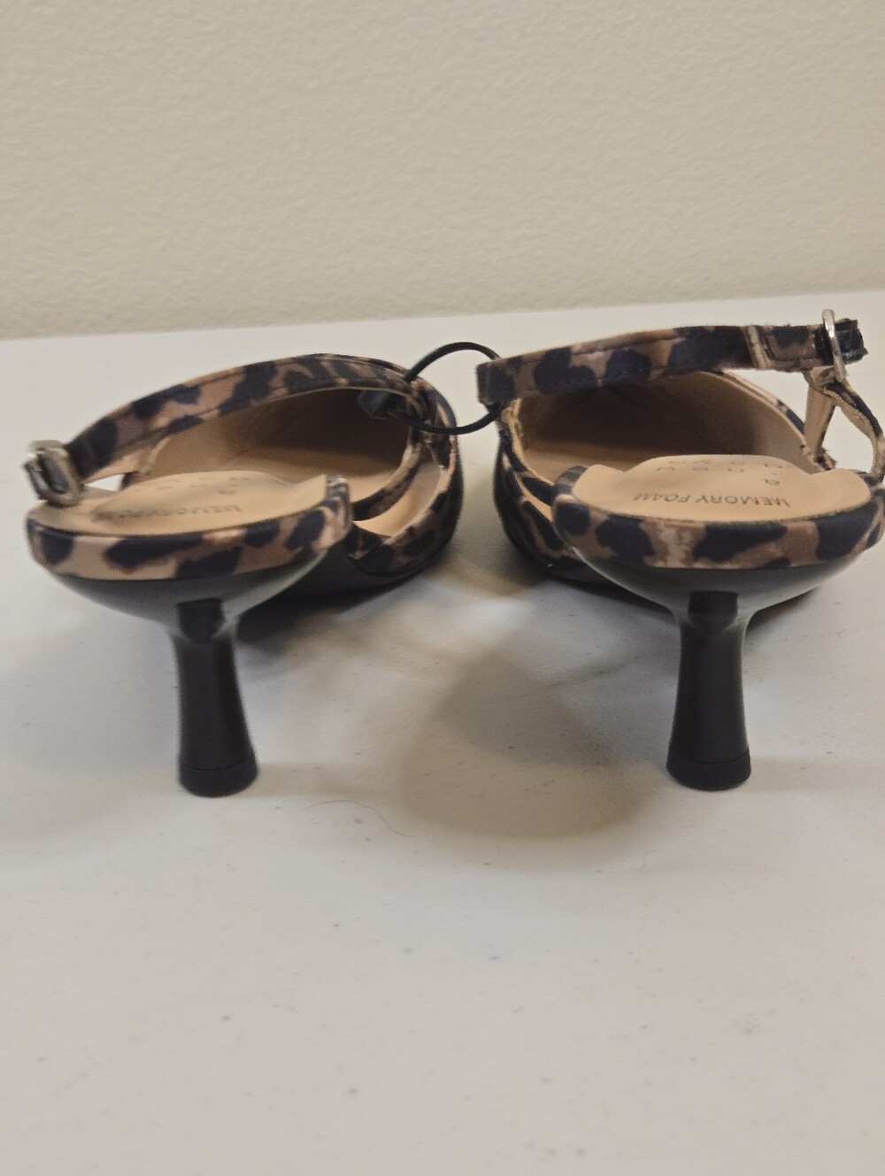 NWoT a new day Leopard Print Slingback Pointed Kitten Heels - Brown/Black Size 7 - Picture 7 of 10
